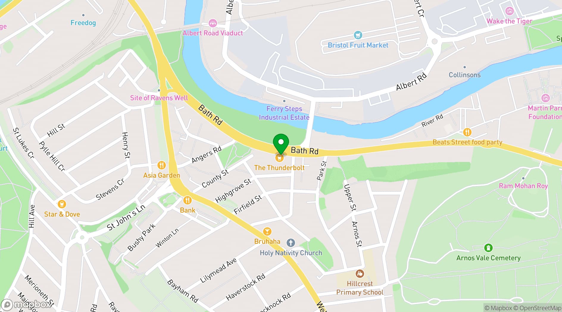 Map showing The Thunderbolt