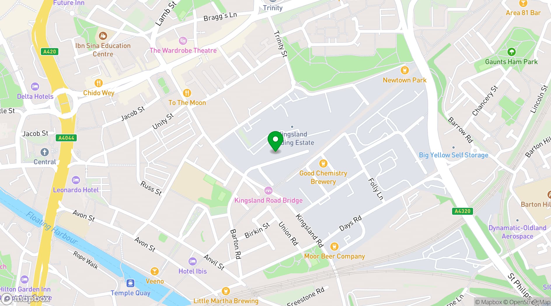Map showing Jump Studios Bristol