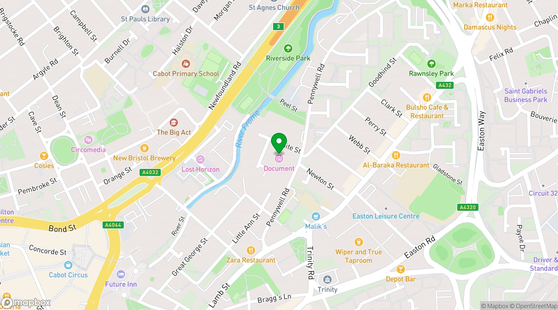 Map showing Pennywell Project