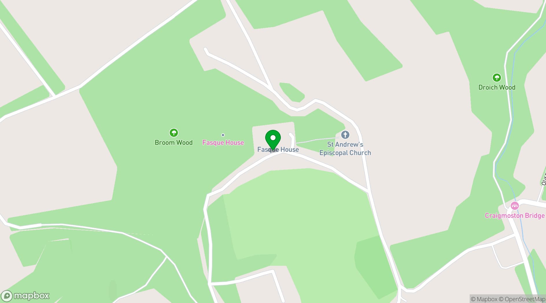 Map showing Fasque Castle