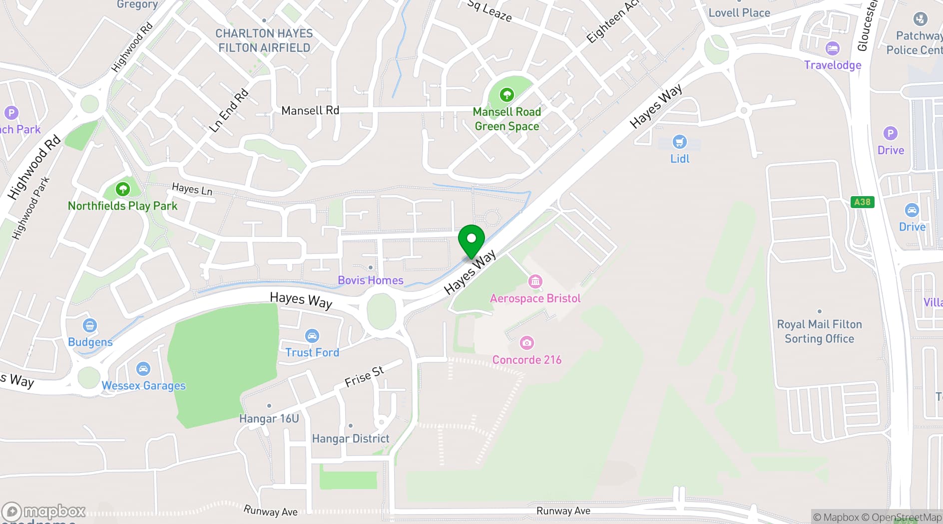 Map showing Aerospace Bristol