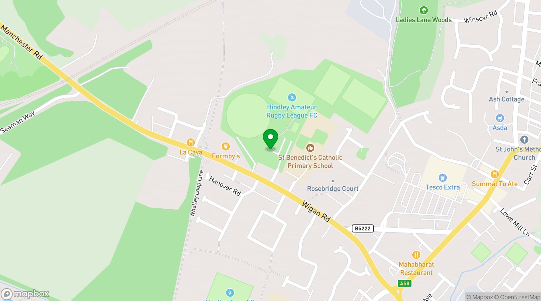 Map showing St Peters Pavilion