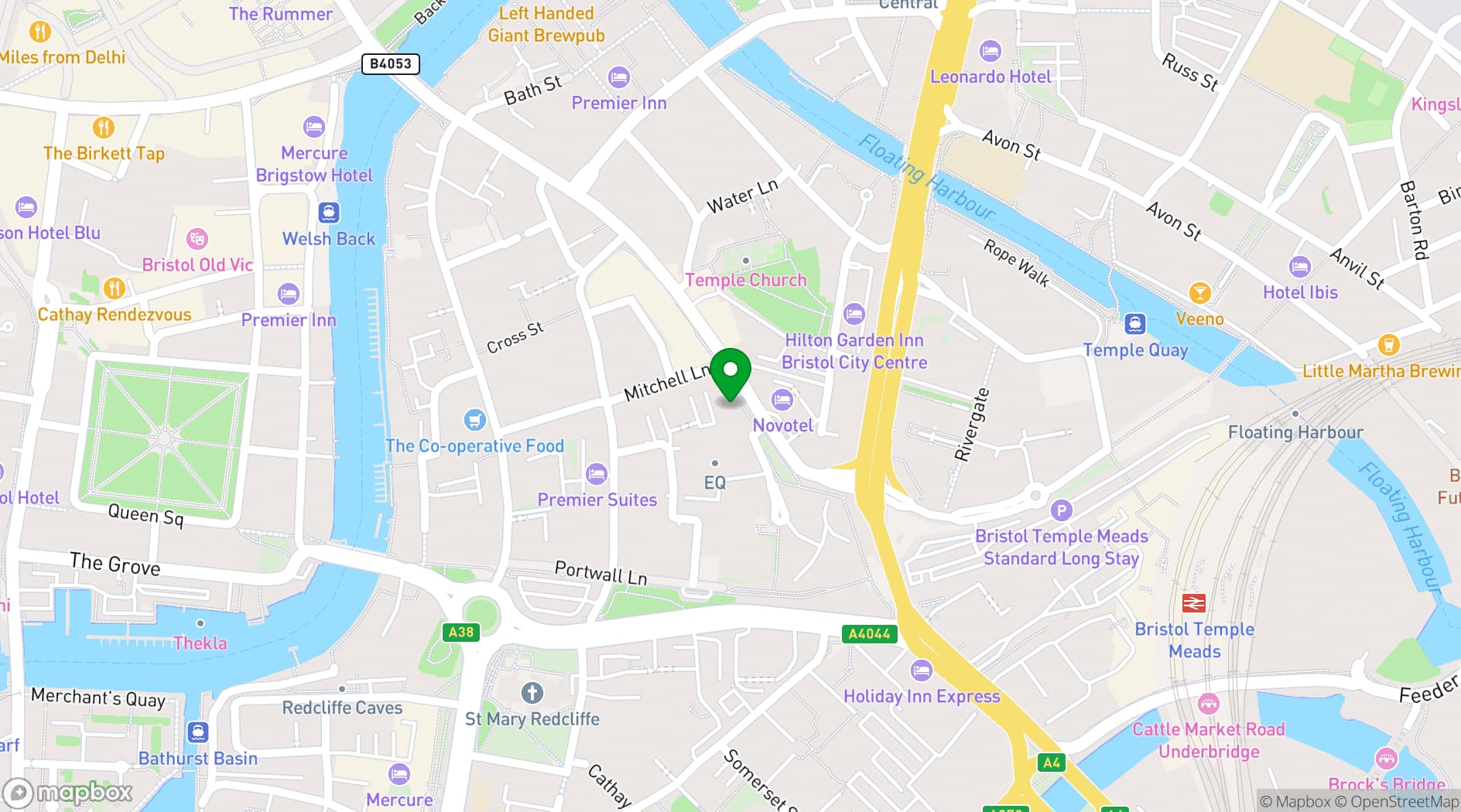 Map showing Runway East Temple Meads