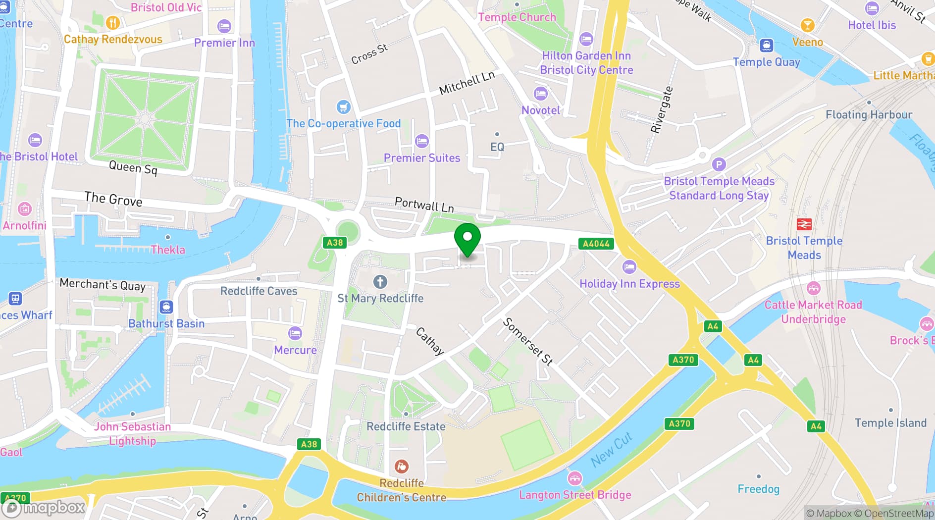 Map showing DoubleTree by Hilton Bristol City Centre