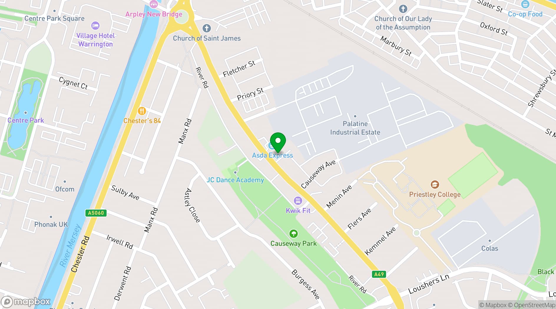 Map showing St John's United Reformed Church