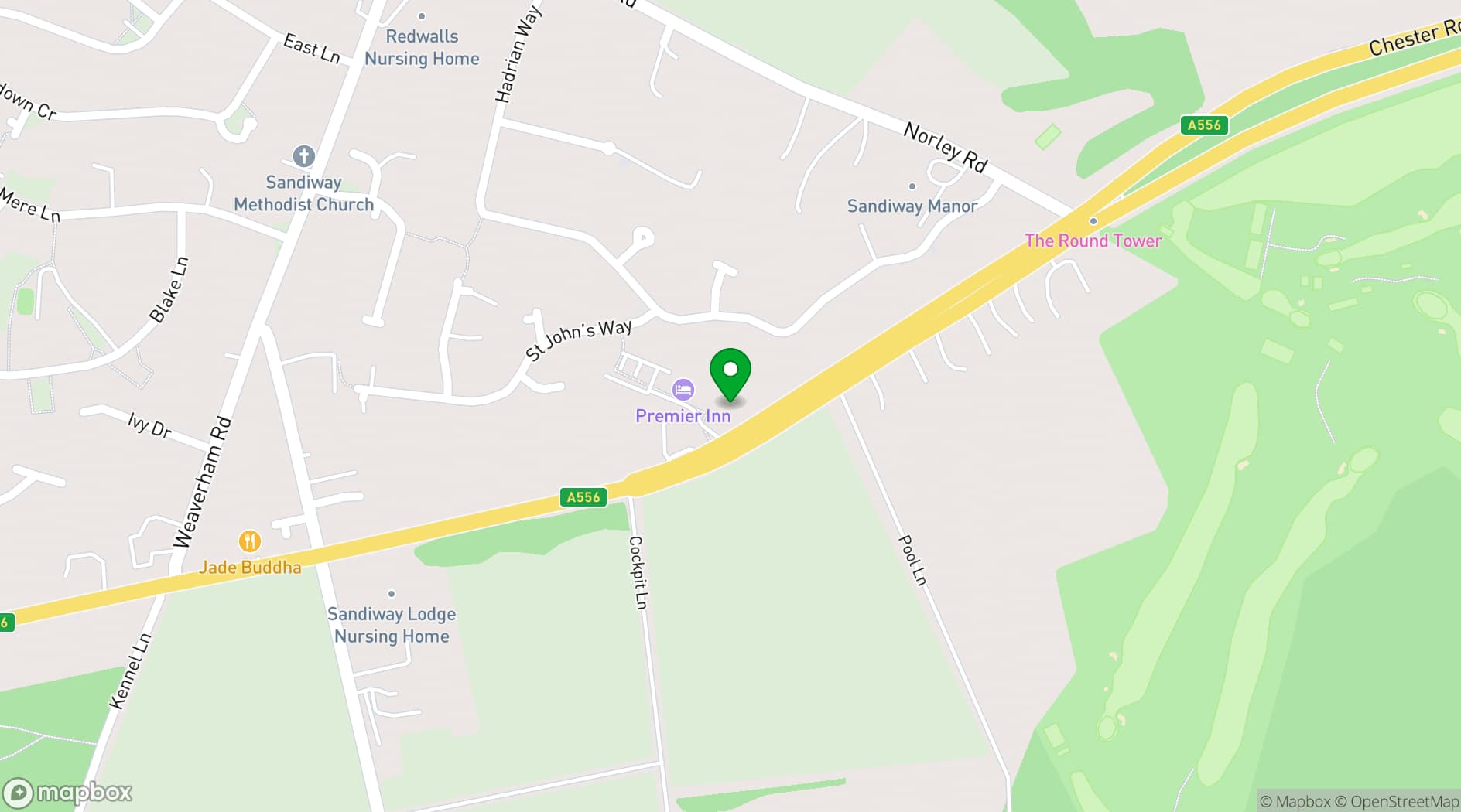 Map showing The Blue Cap