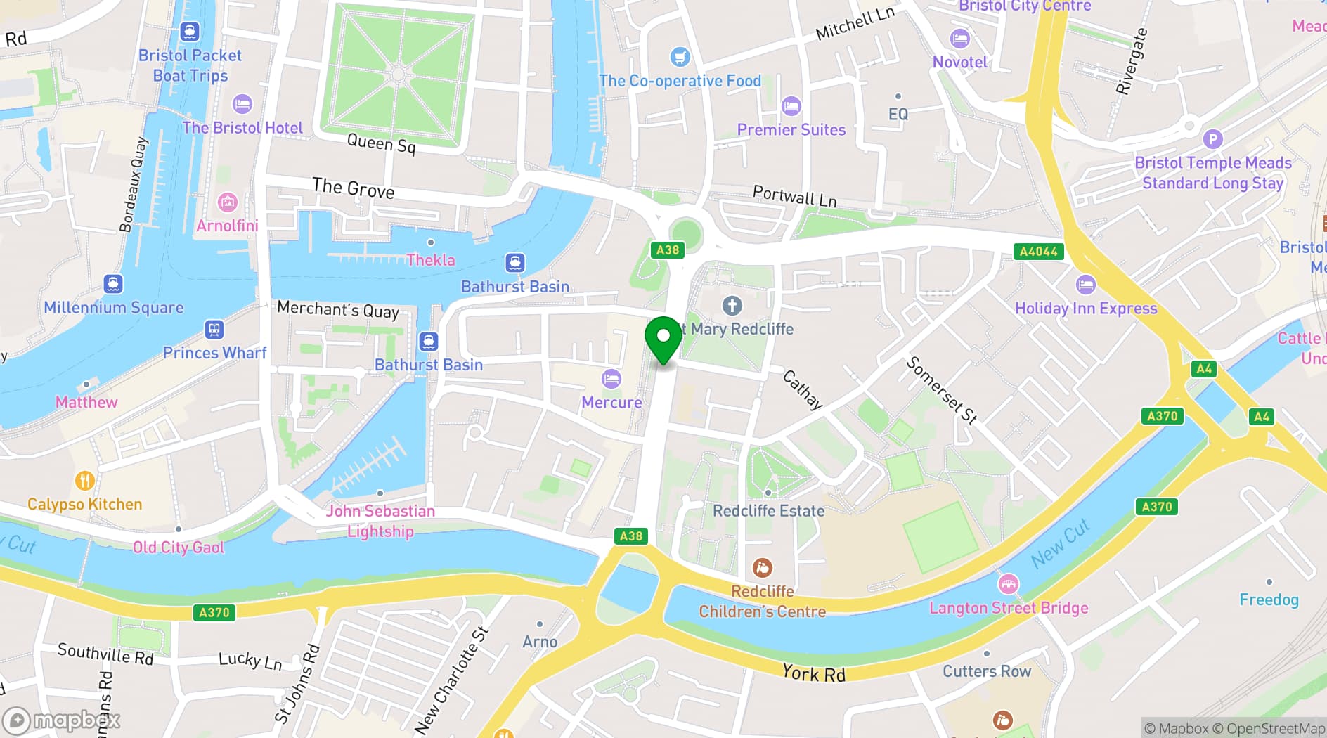 Map showing Mercure Bristol Holland House