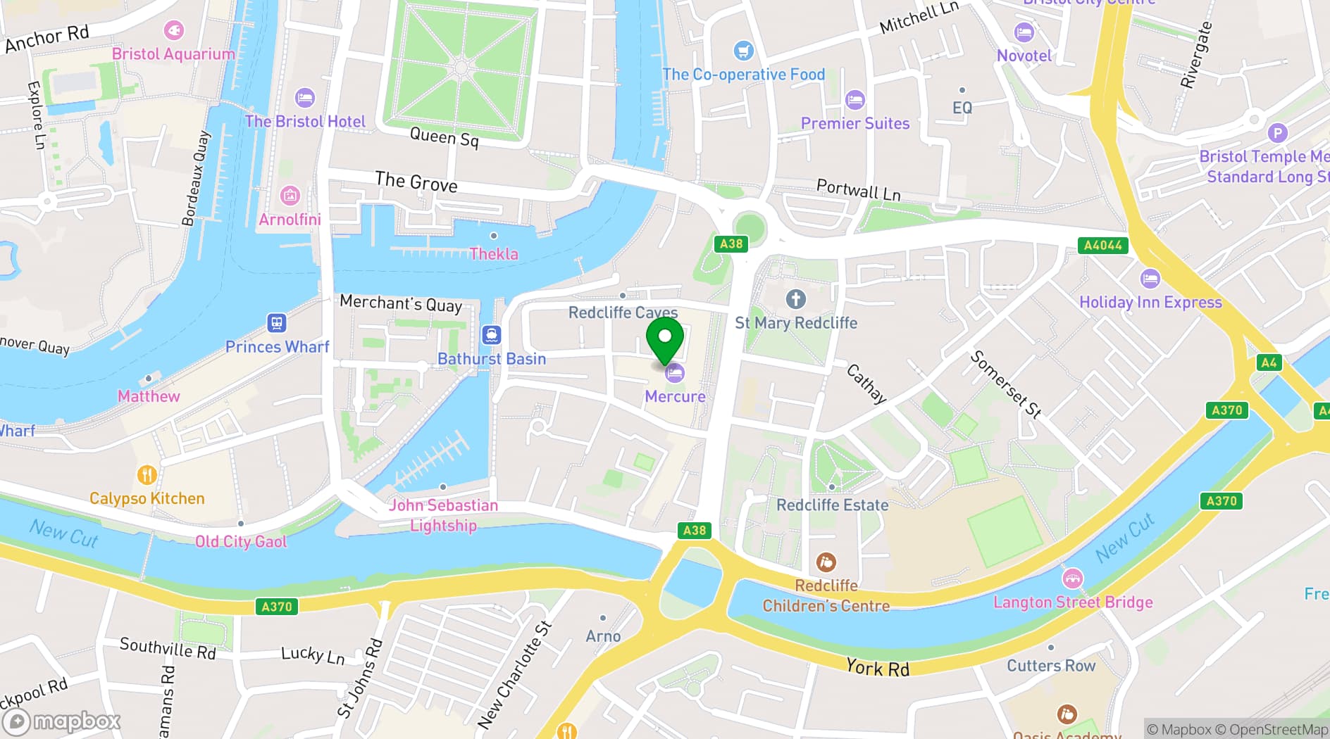 Map showing Bristol Holland House