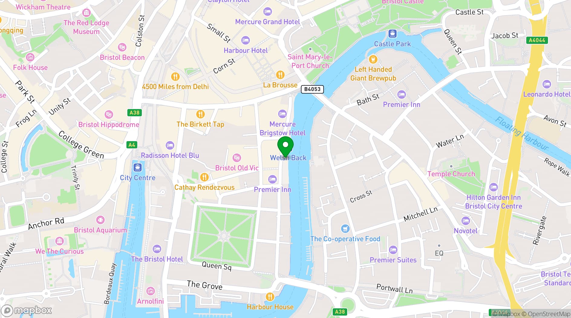 Map showing THREE BROTHERS BURGERS