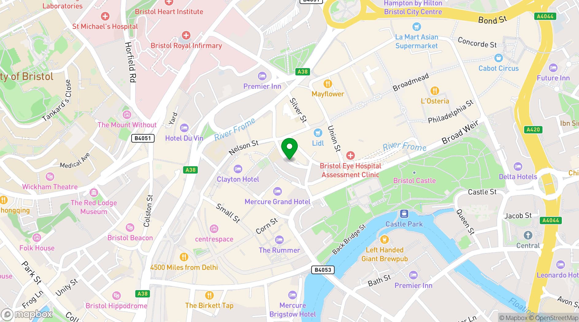 Map showing Whistle Punks Urban Axe Throwing - Bristol