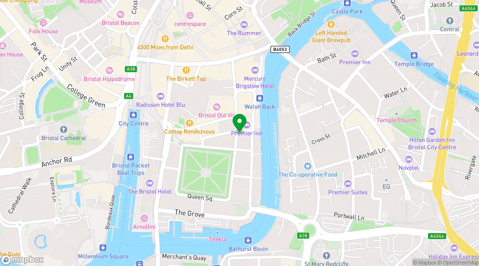 Map showing The Granary Club