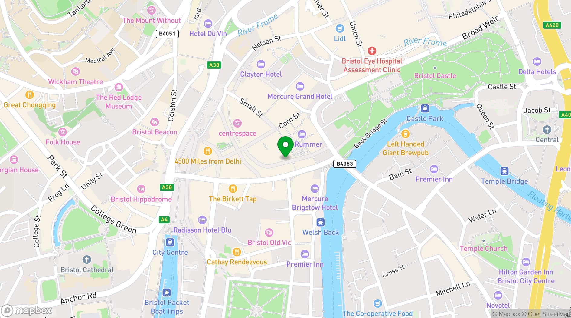 Map showing The Boardroom