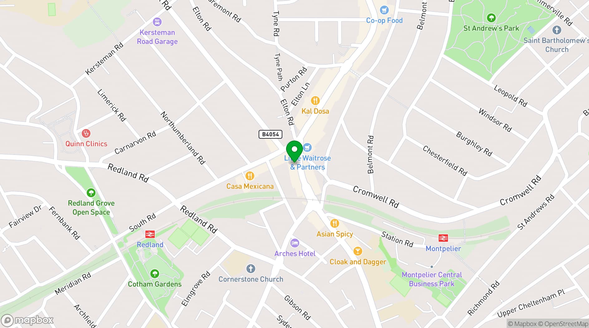 Map showing Bootlegger Bars Bristol