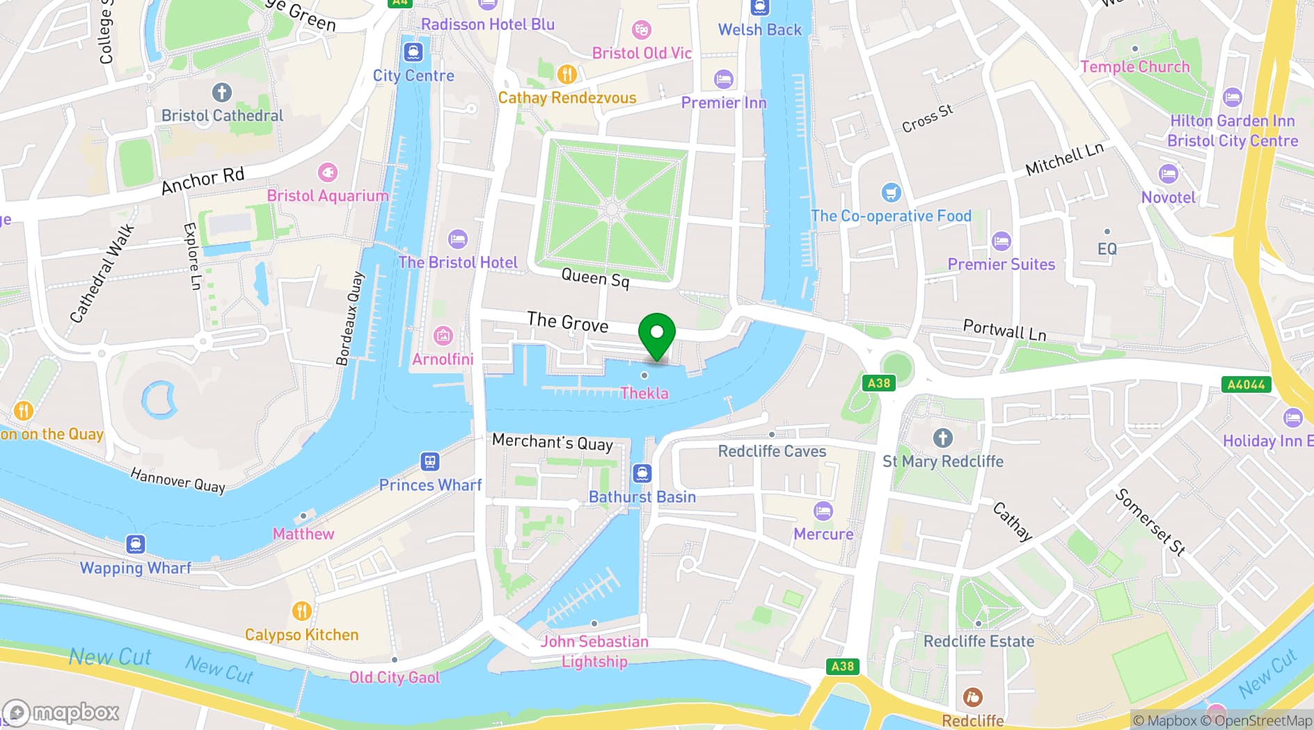 Map showing Harbour House Bristol