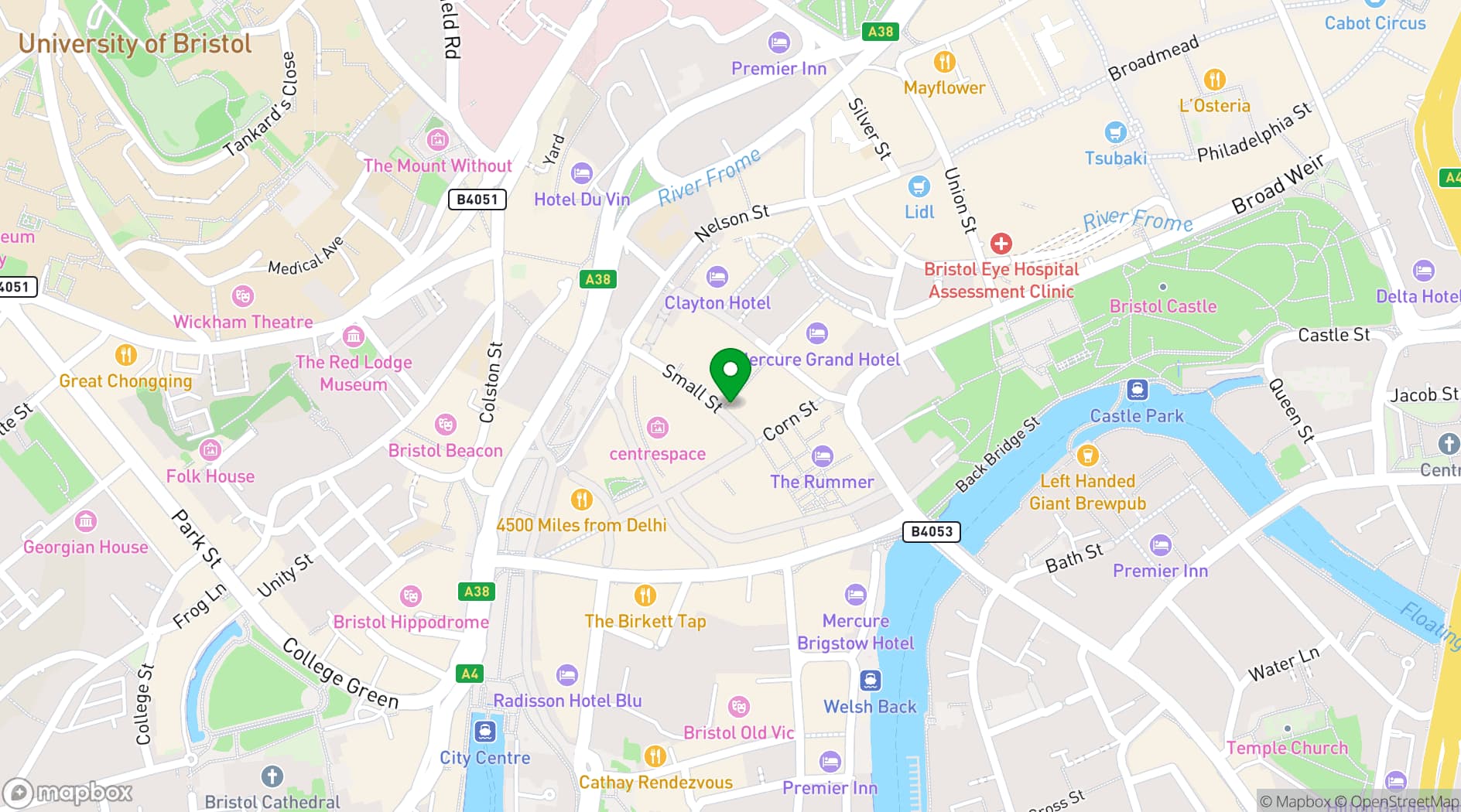 Map showing Blame Gloria Bristol