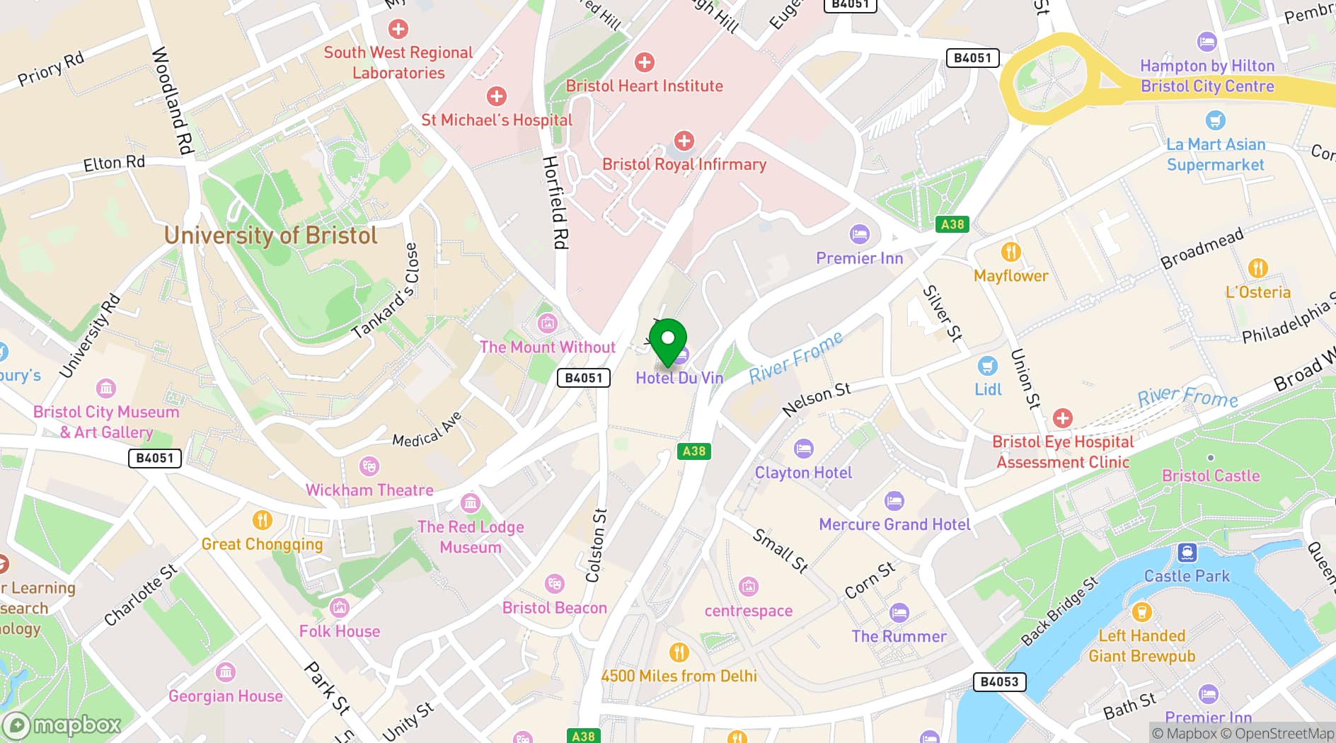 Map showing Hotel du Vin & Bistro