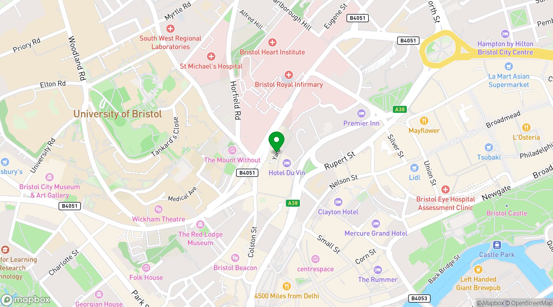Map showing HOURS