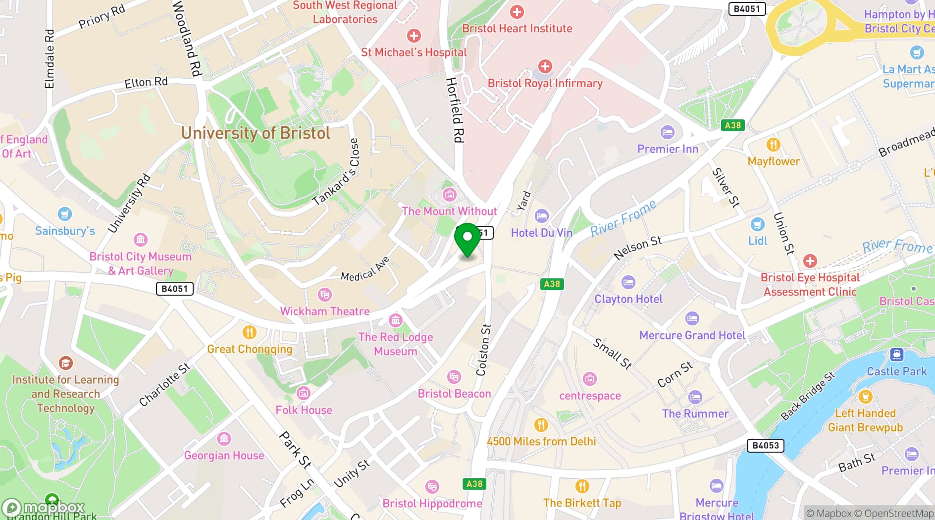 Map showing Zerodegrees Bristol