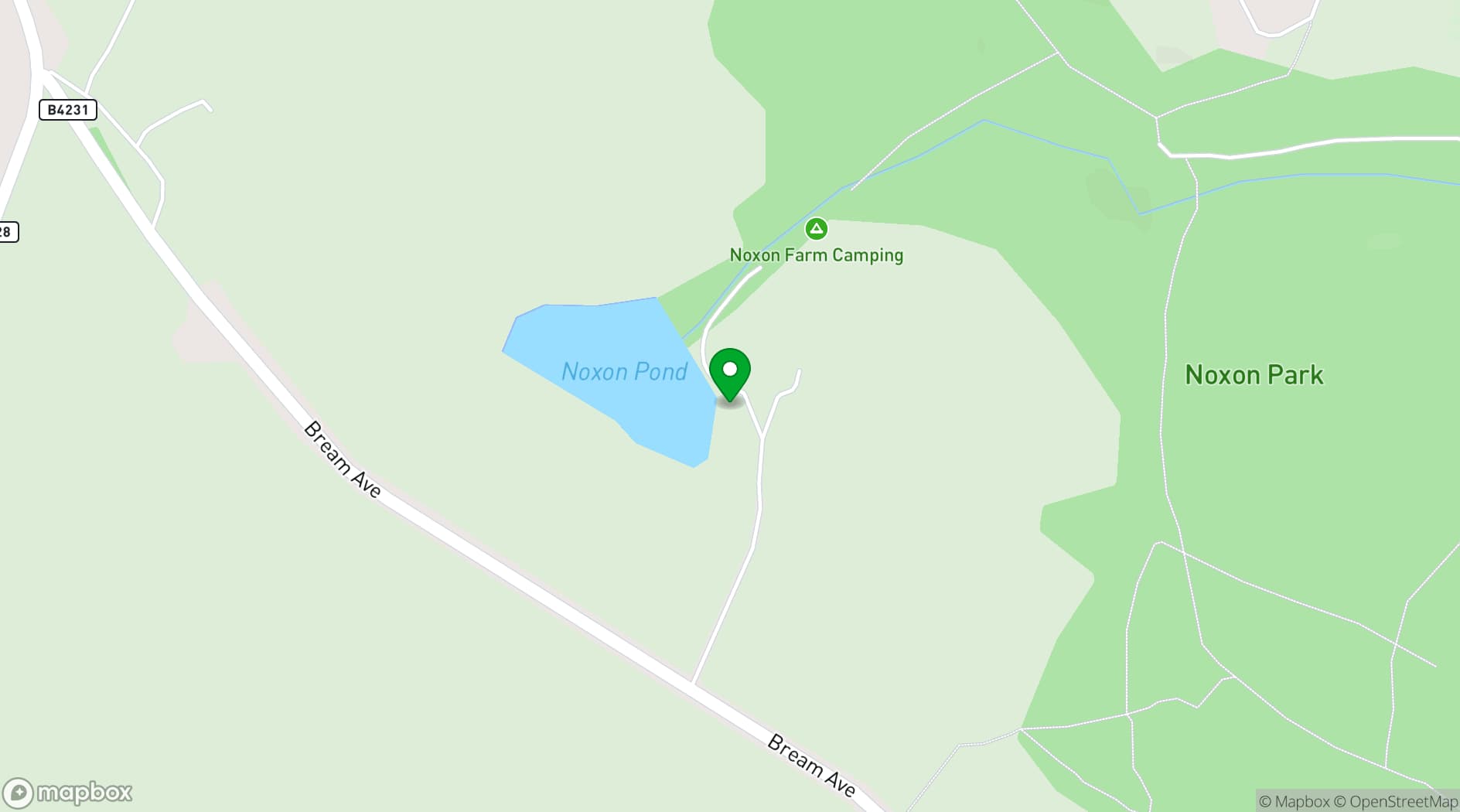 Map showing Noxon Farm