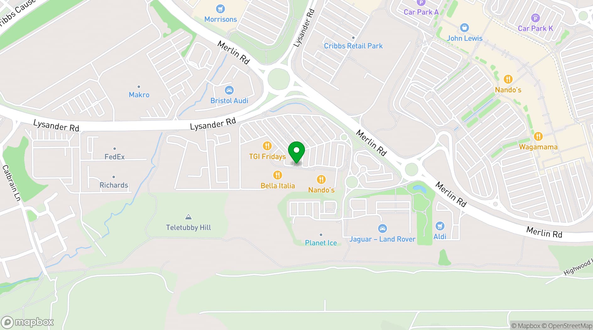 Map showing Vue Bristol - Cribbs Causeway