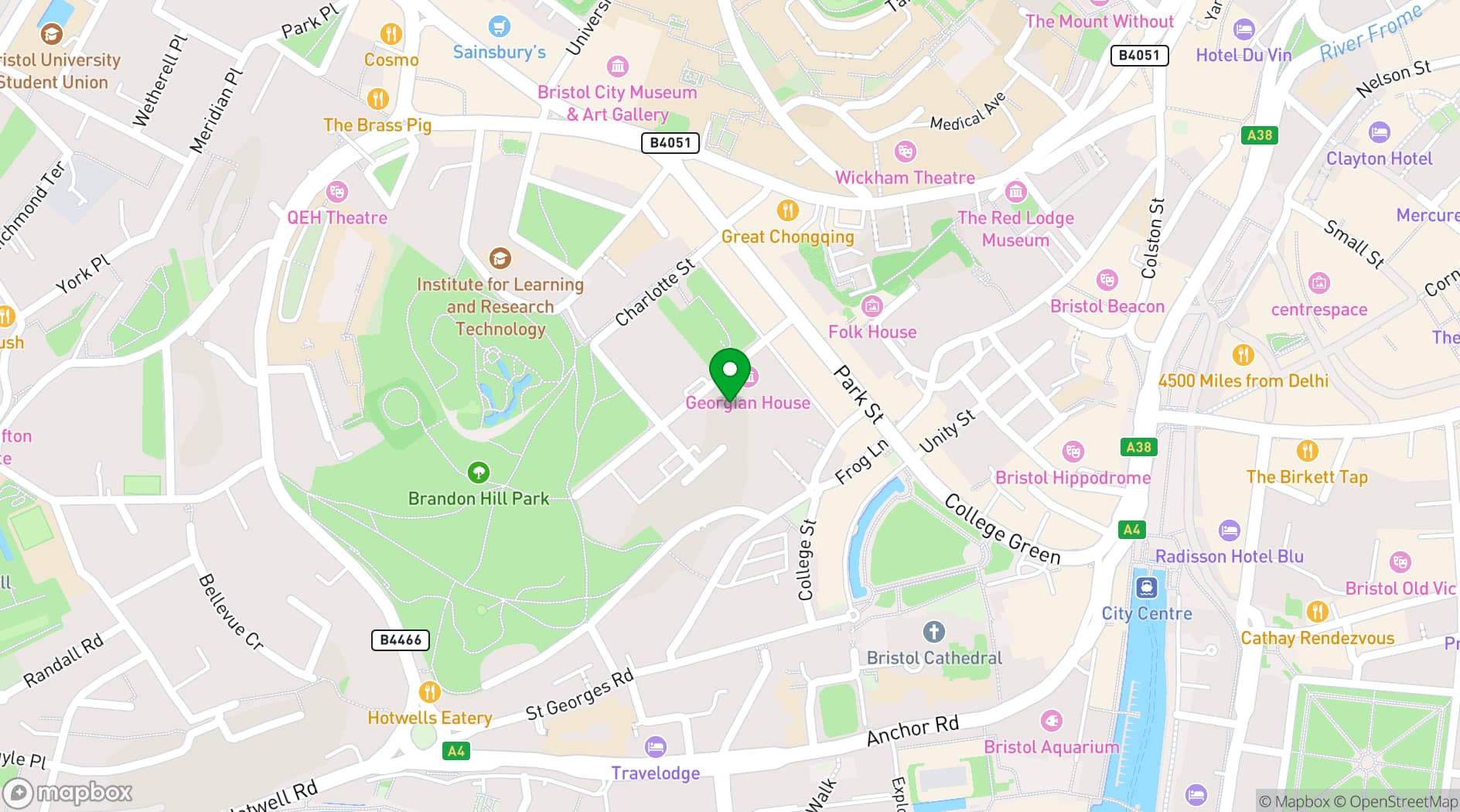 Map showing St George's Bristol