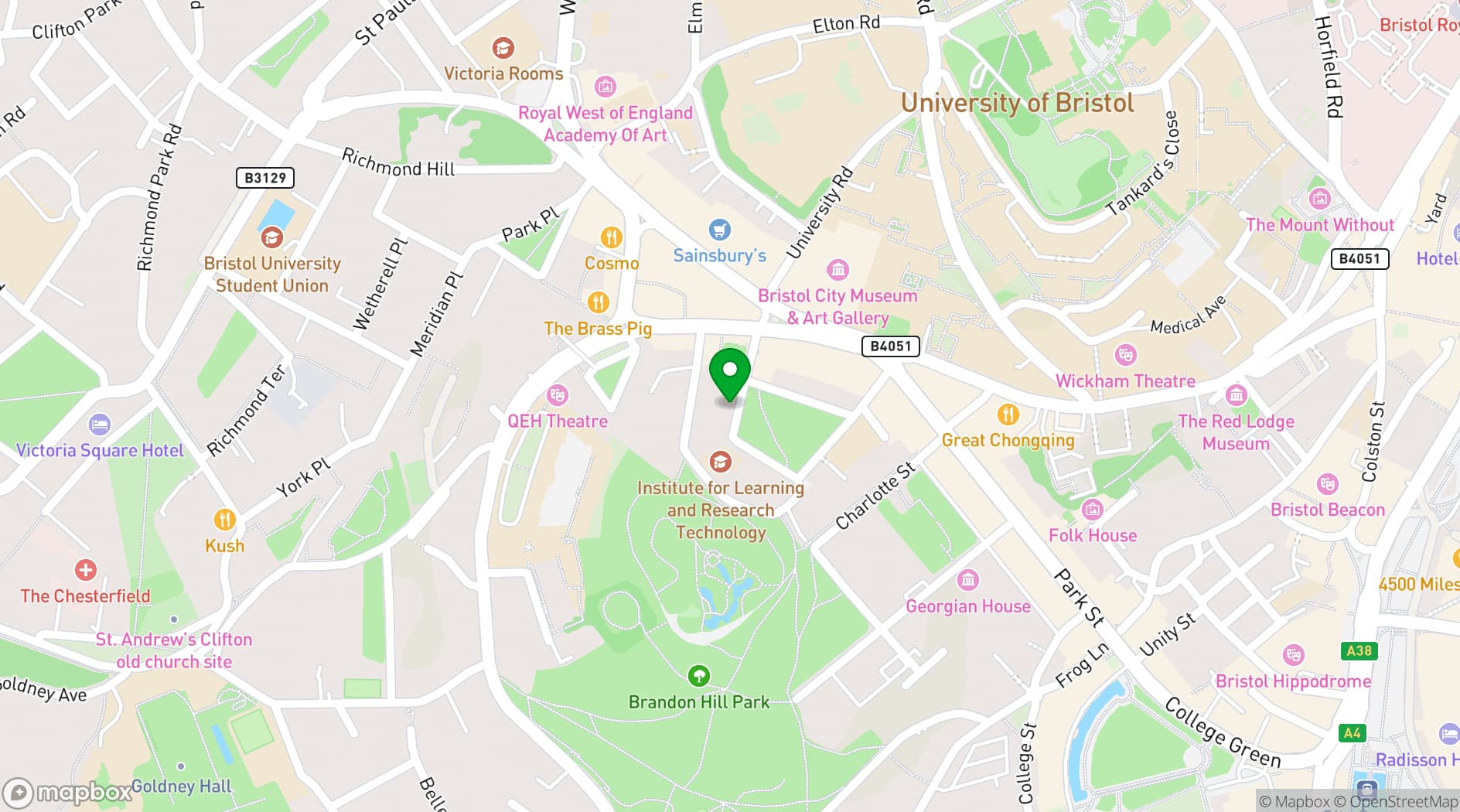 Map showing The Square Club