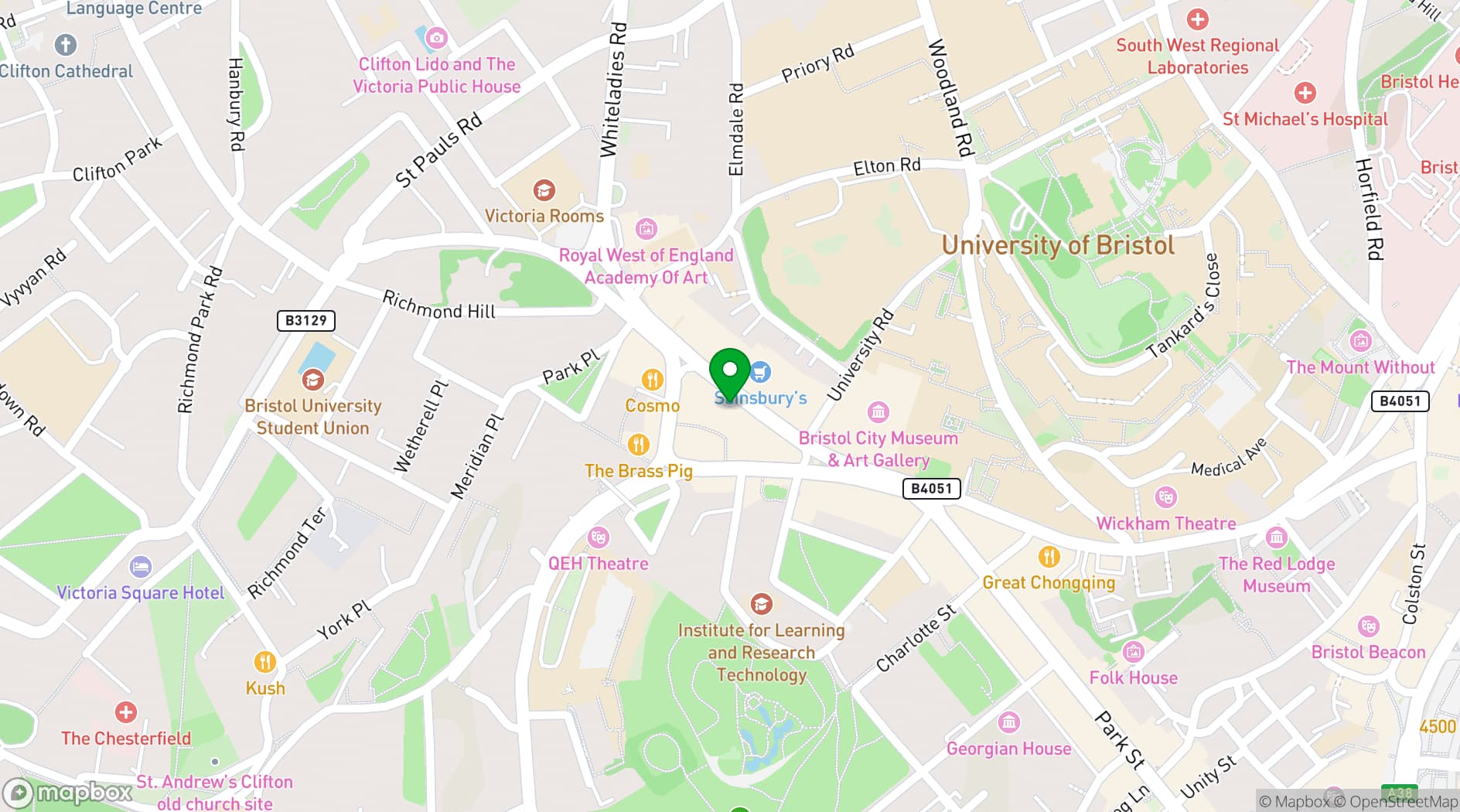 Map showing Lola Lo Bristol