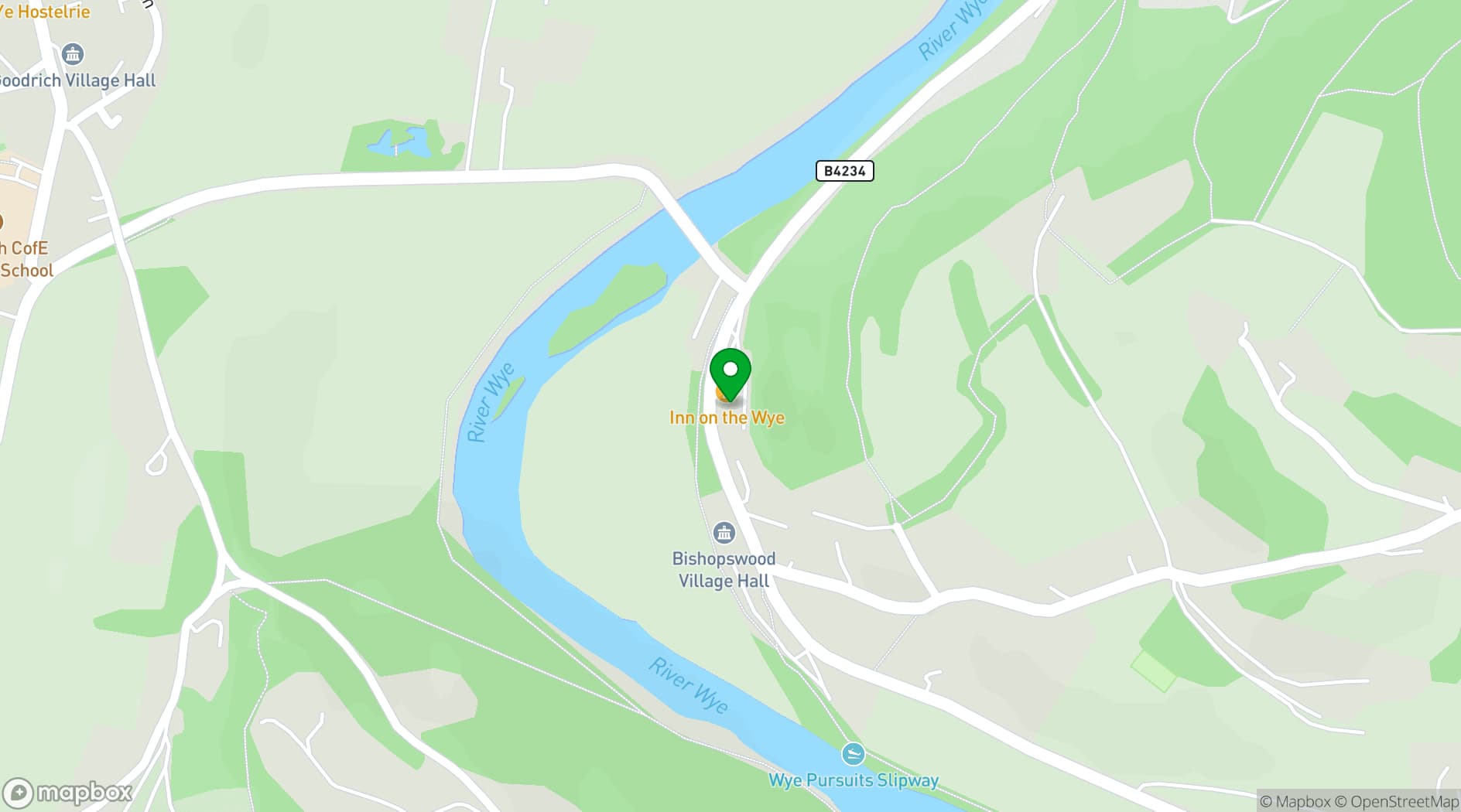Map showing Inn on the Wye