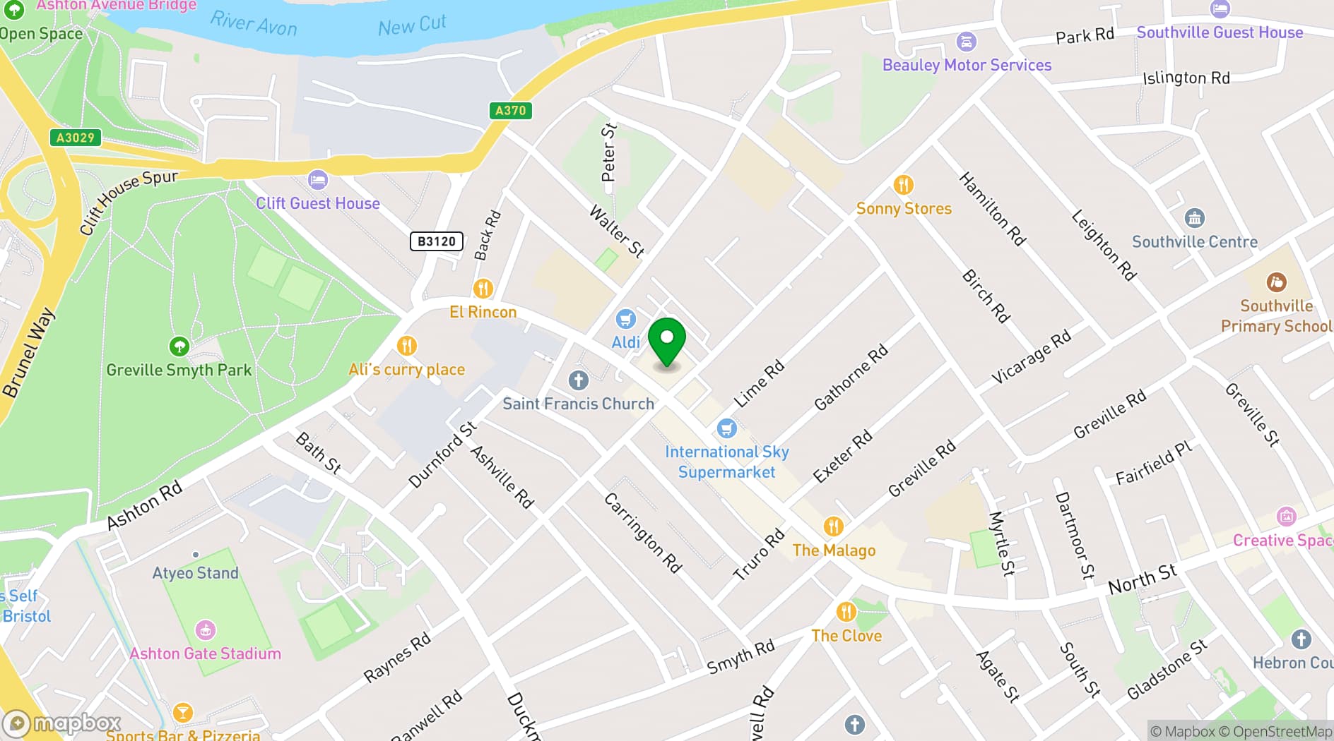 Map showing Tobacco Factory