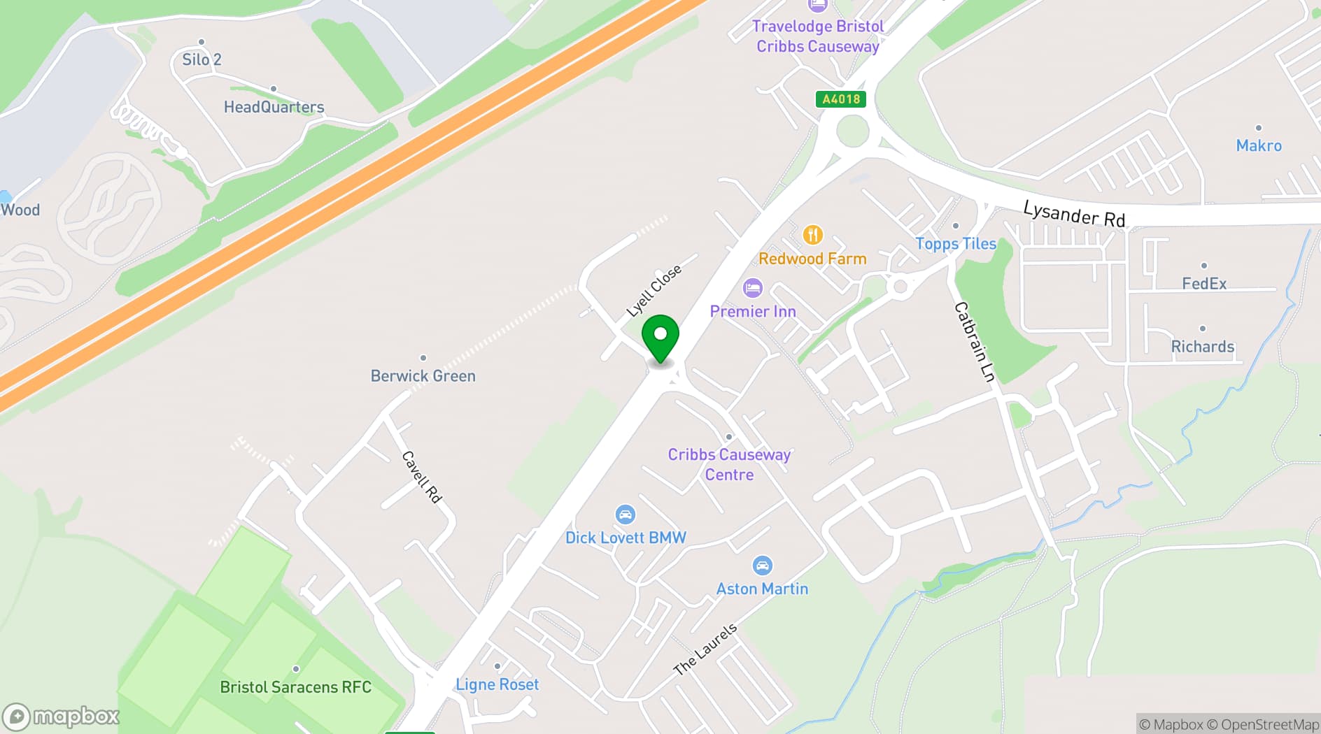 Map showing Mollie's