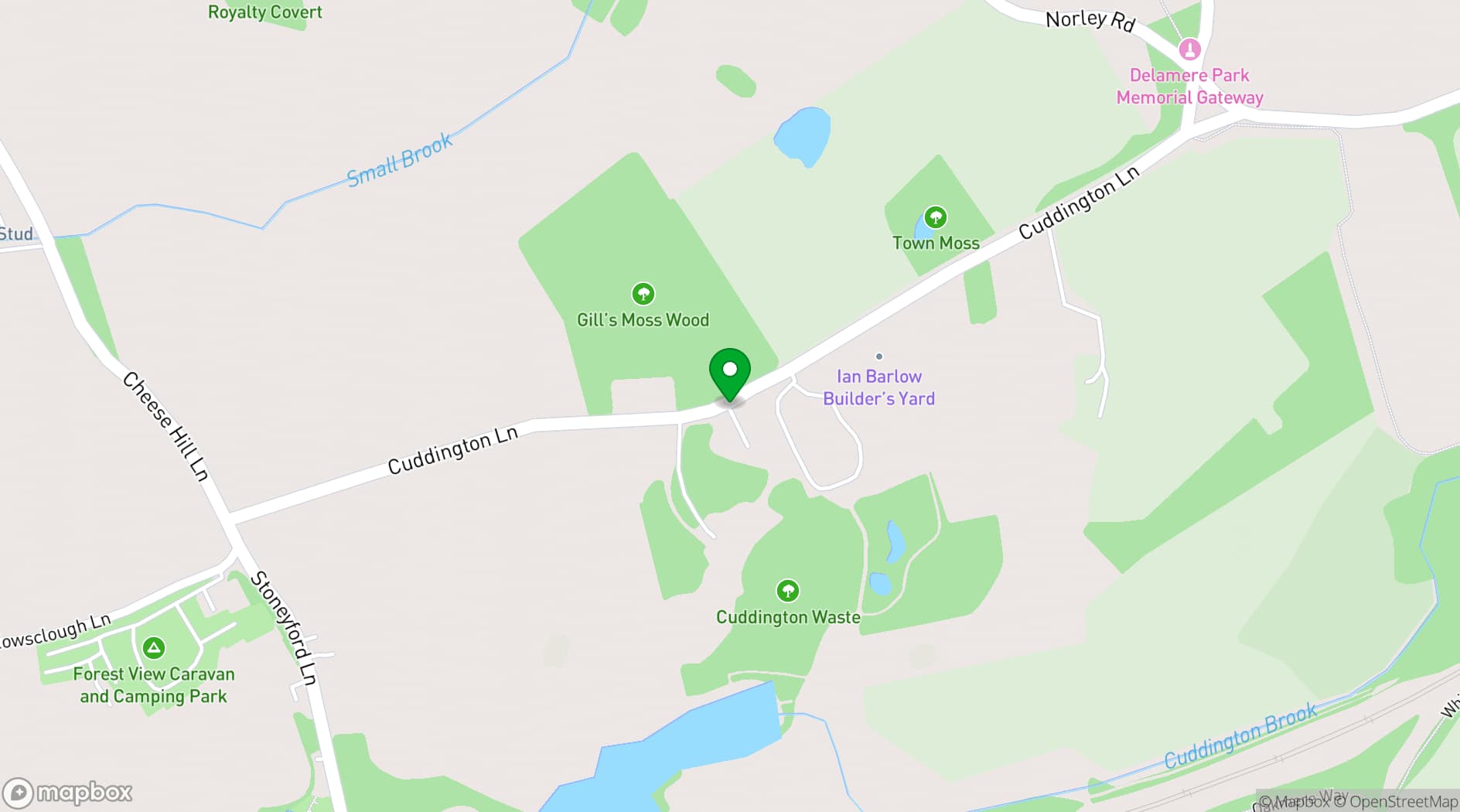 Map showing Delamere Manor