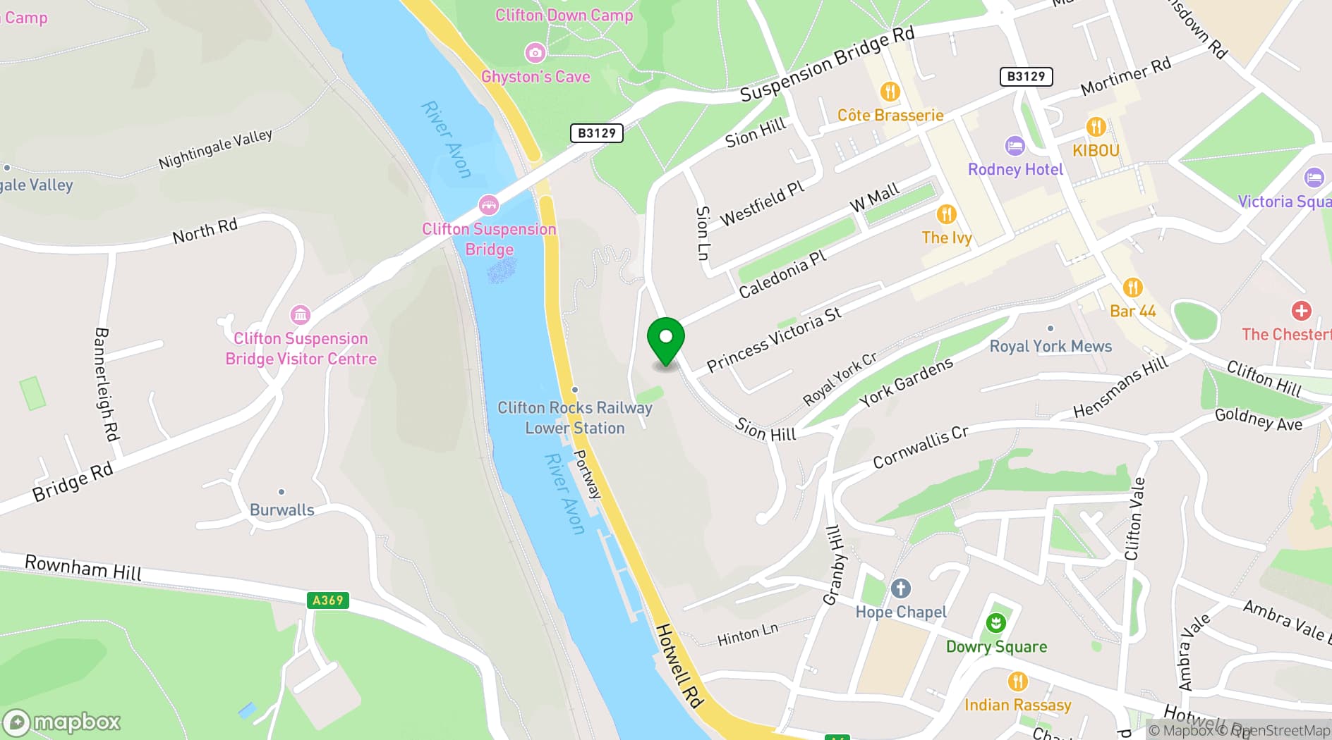 Map showing Avon Gorge by Hotel du Vin