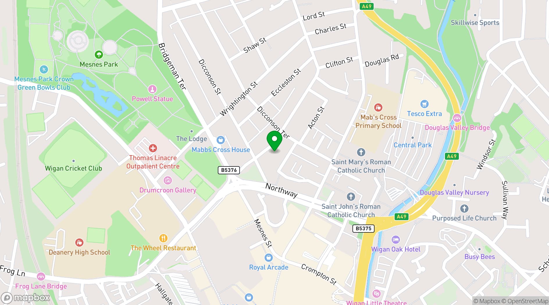 Map showing Real Crafty Wigan