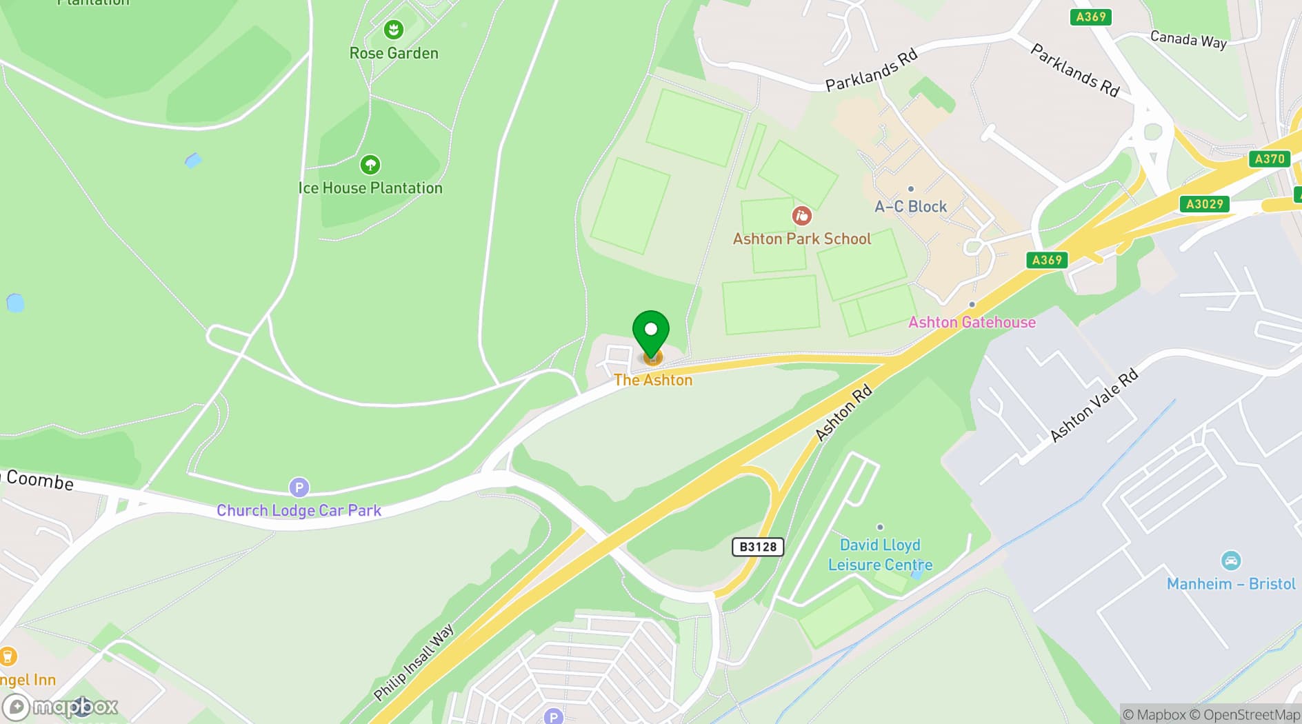 Map showing The Ashton