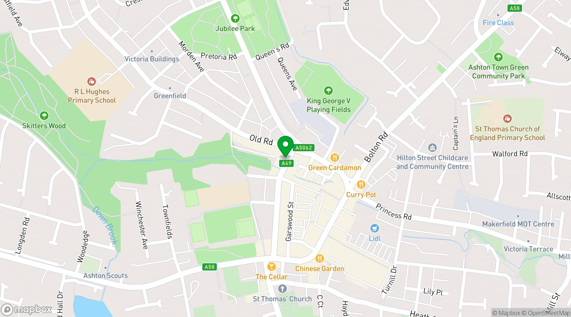 Map showing Brian Boru Irish Club