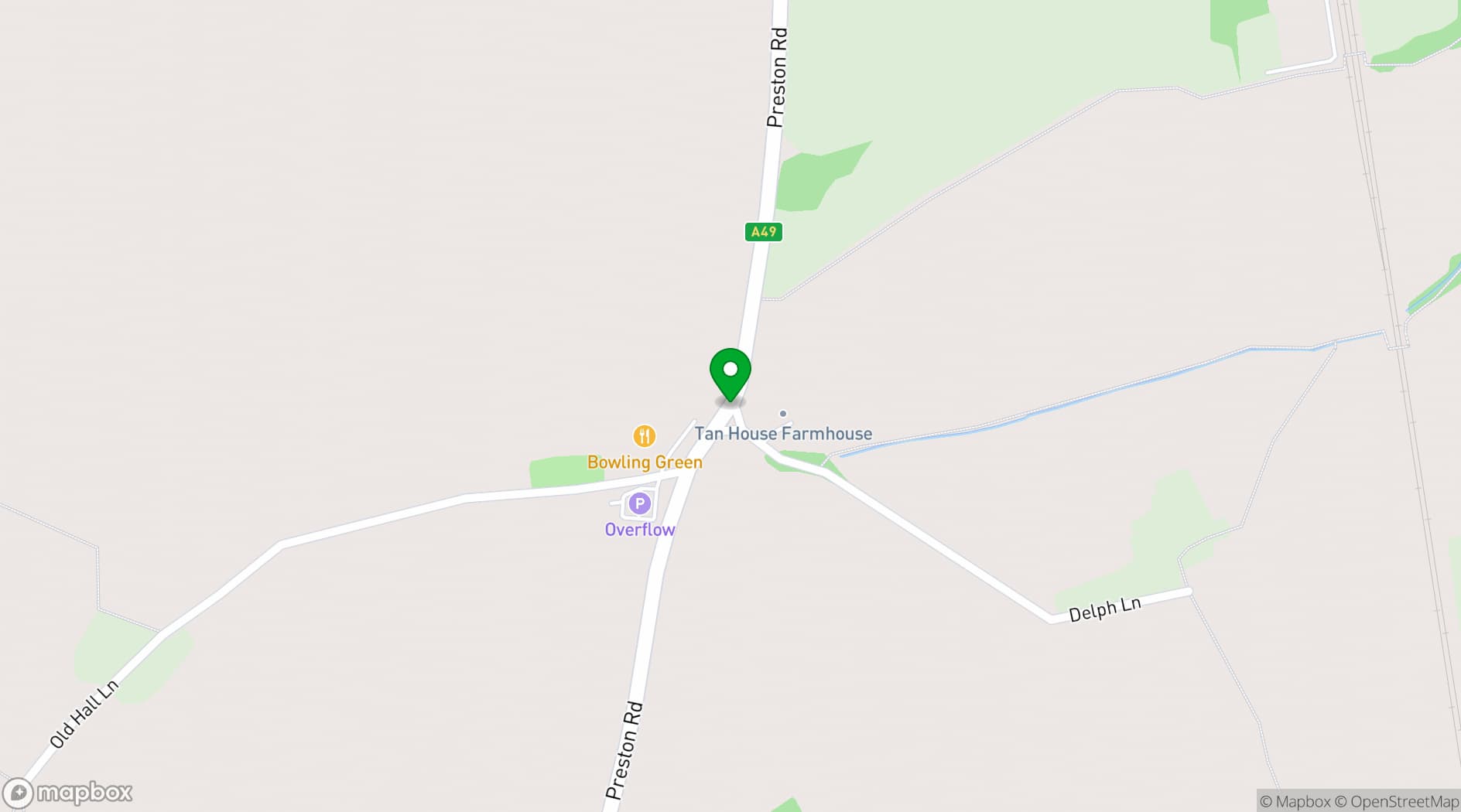 Map showing The Bowling Green