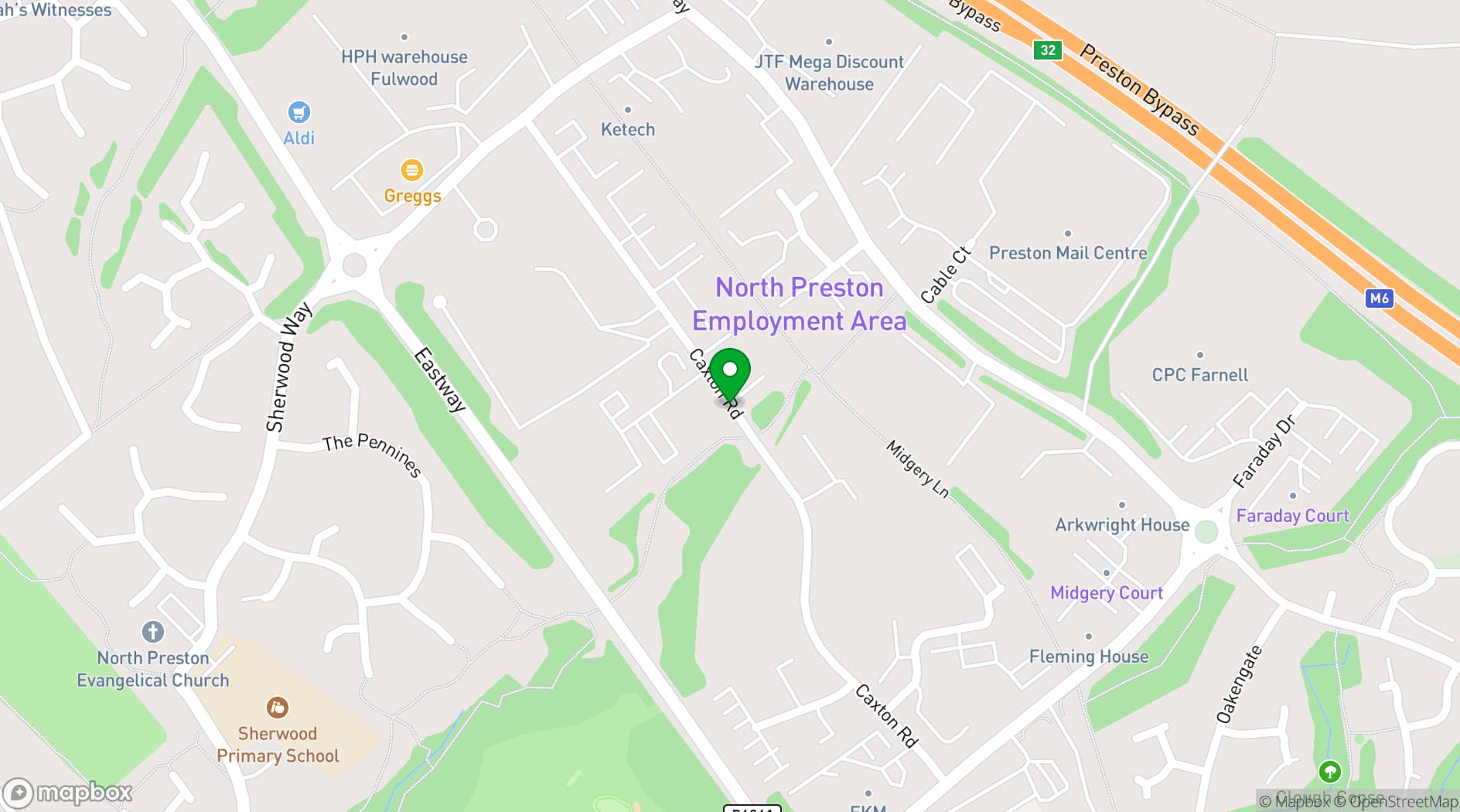 Map showing EKM 