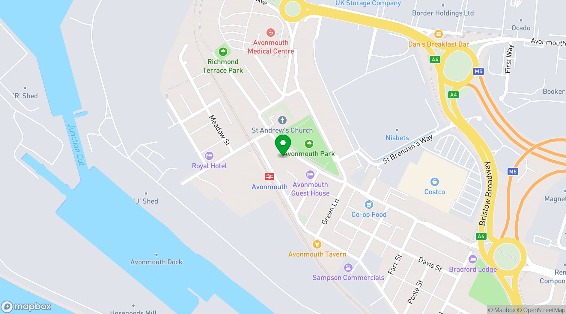 Map showing Avonmouth Community Centre