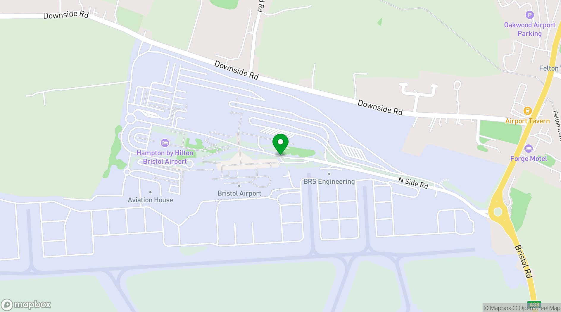 Map showing Hampton by Hilton Bristol Airport
