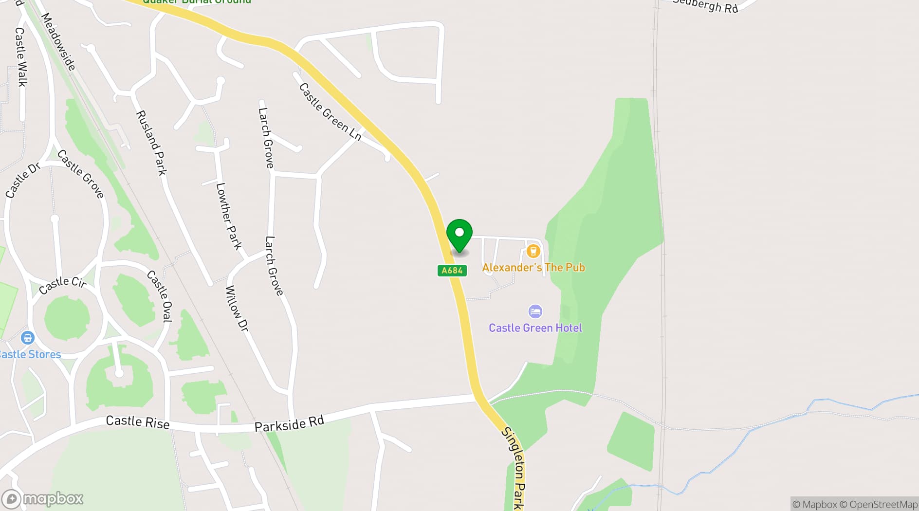 Map showing Castle Green Hotel