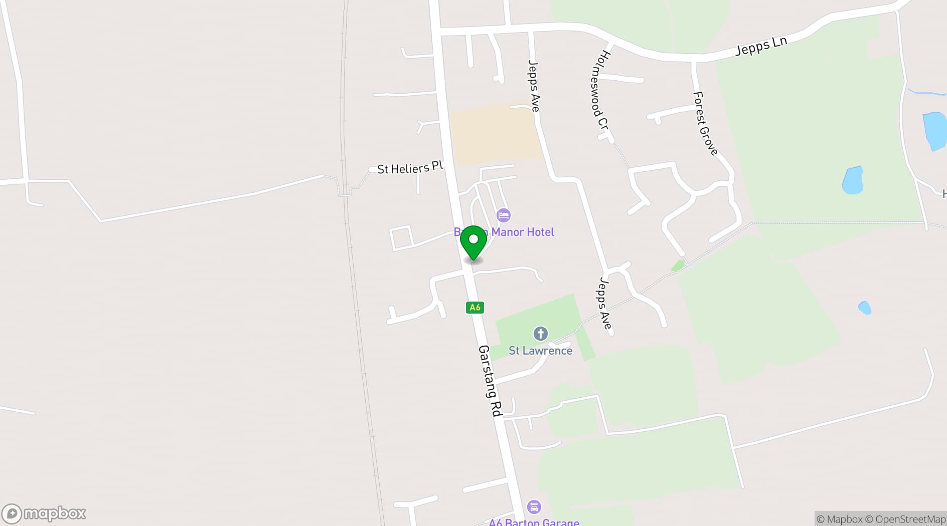 Map showing Barton manor hotel & spa 