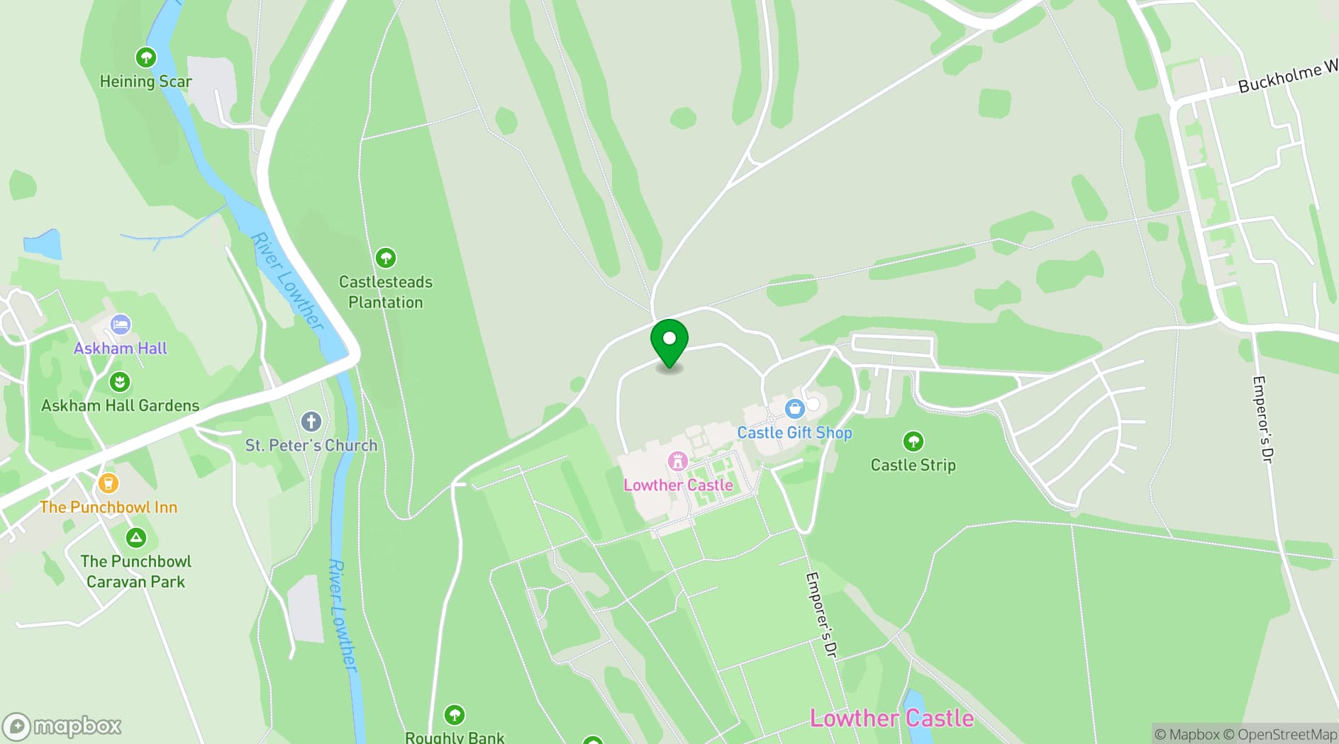 Map showing Lowther Castle