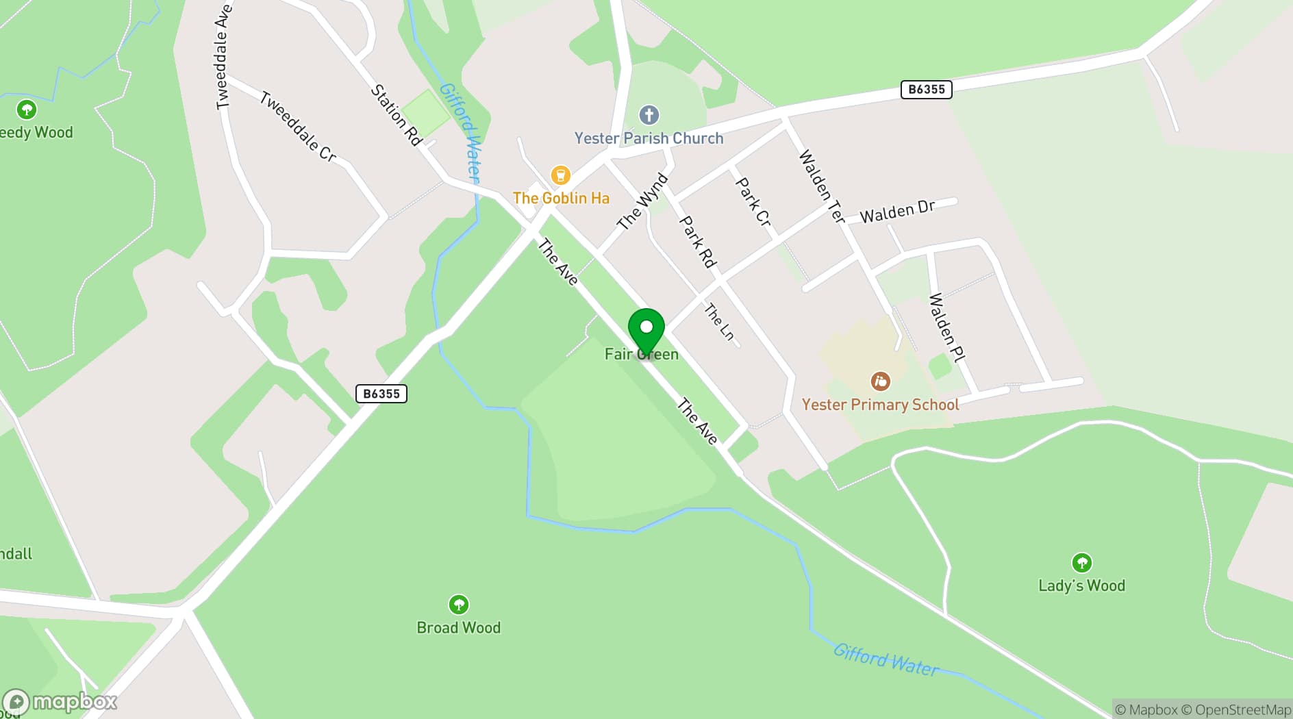 Map showing Yester Estate