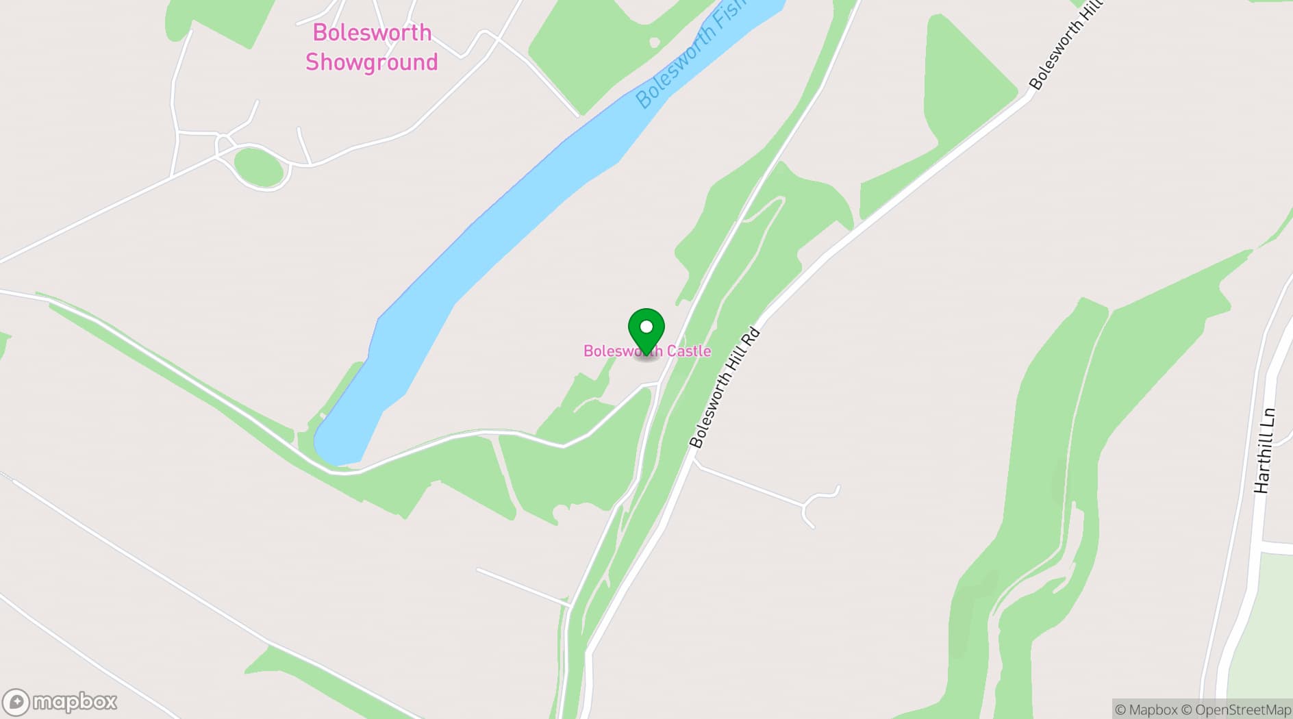 Map showing Bolesworth Showground