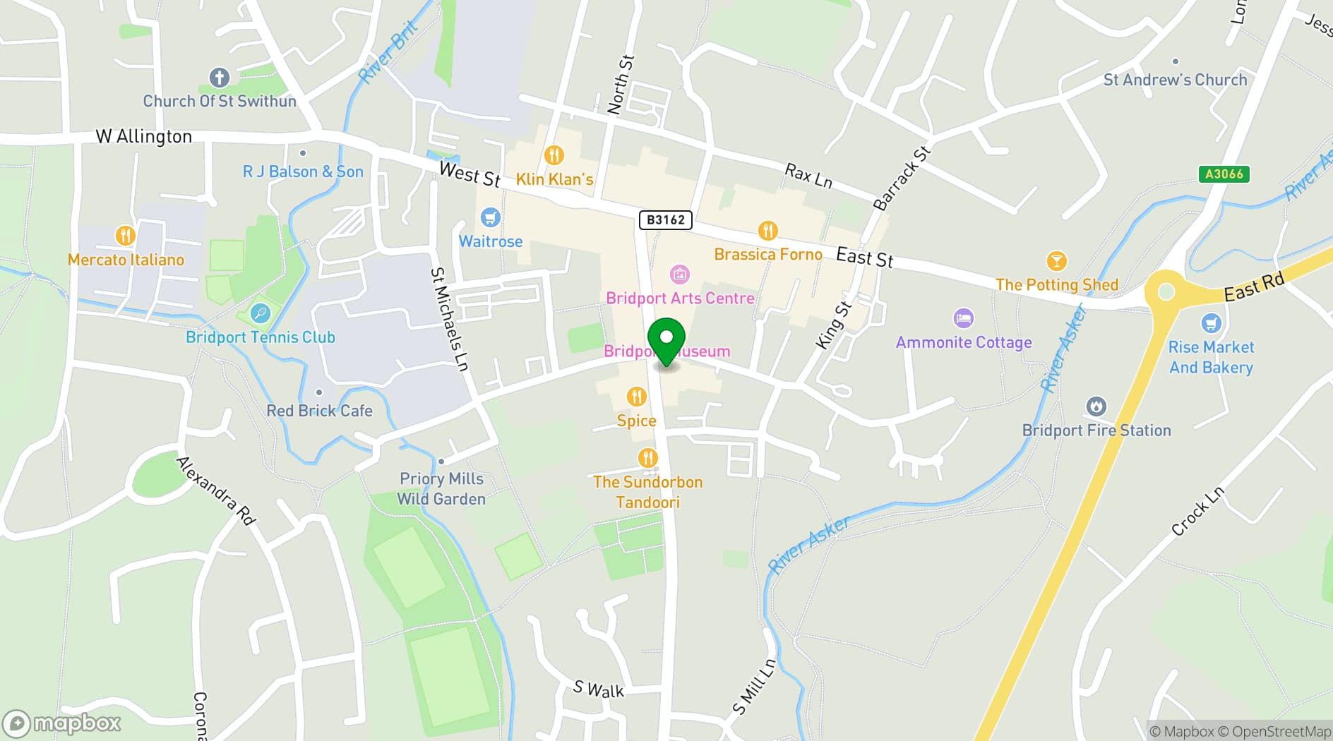 Map showing Bridport Electric Palace