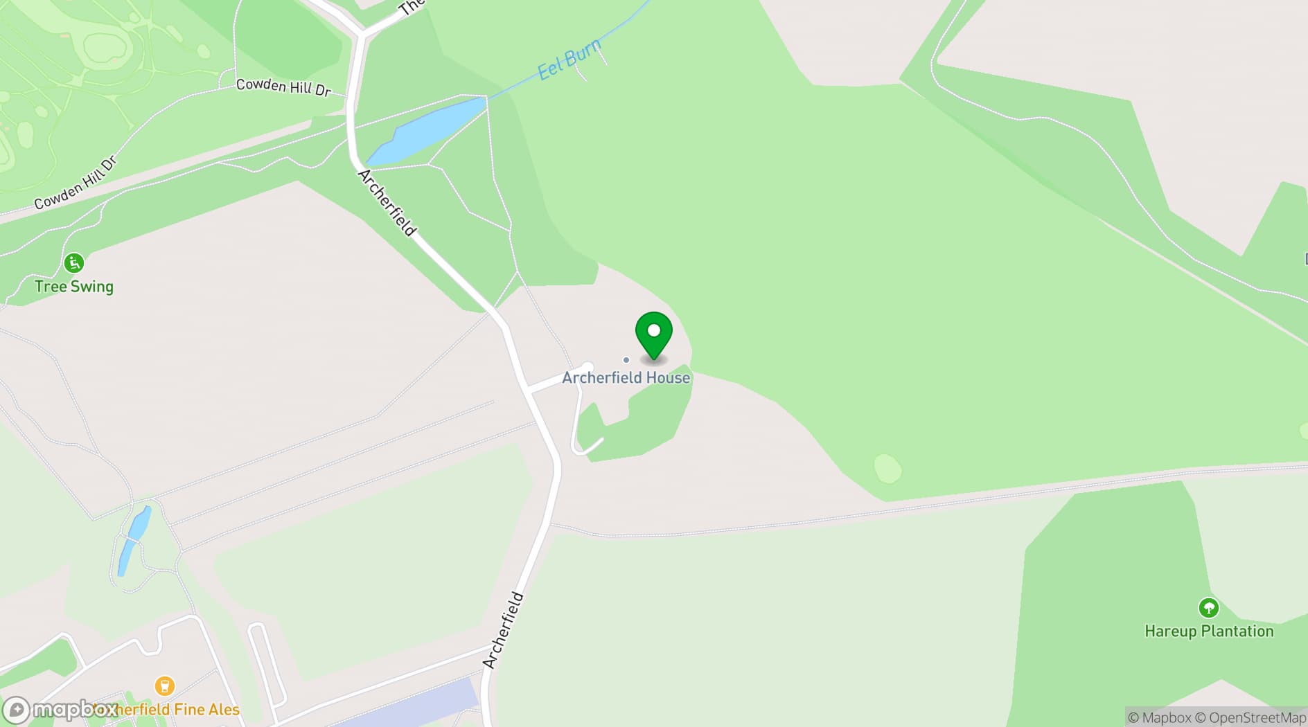 Map showing Archerfield House