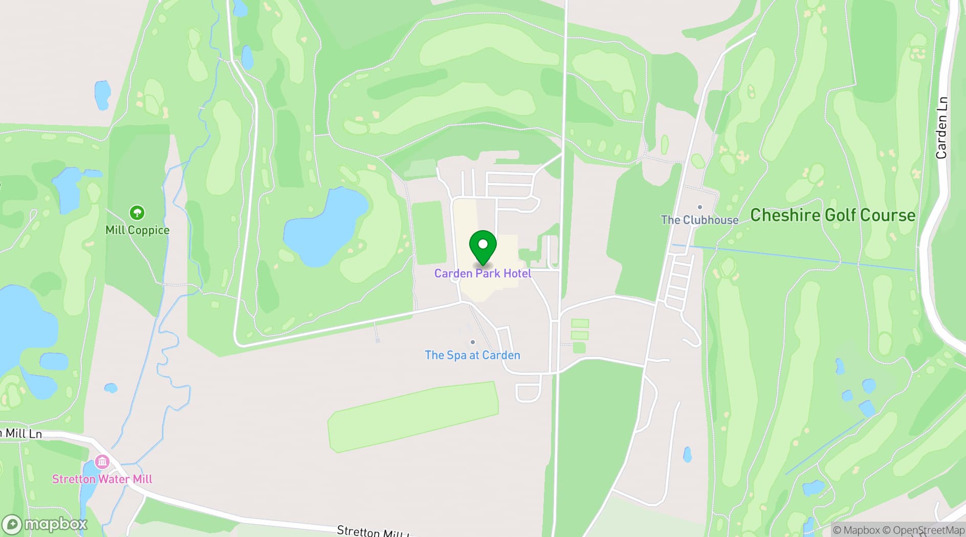Map showing Carden Park Hotel