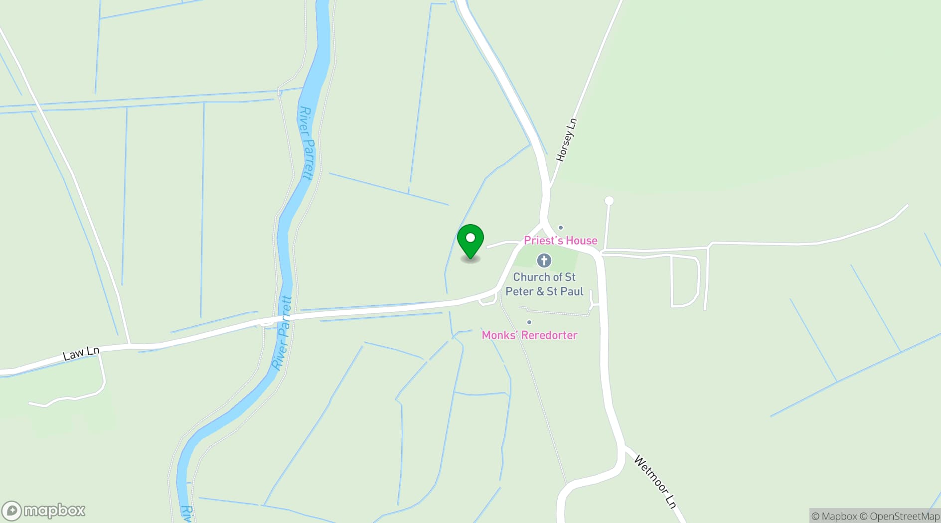 Map showing Almonry Barn