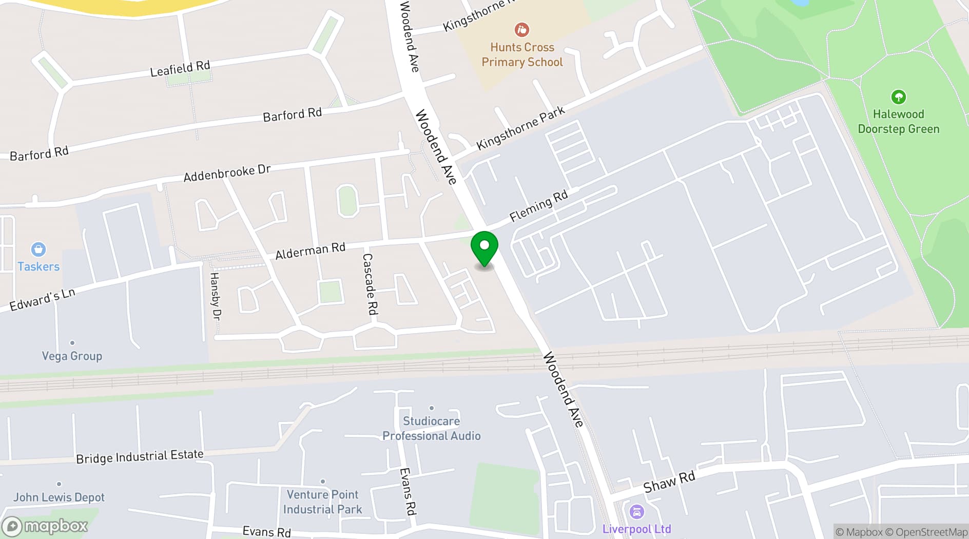 Map showing Pepperwood Kitchen