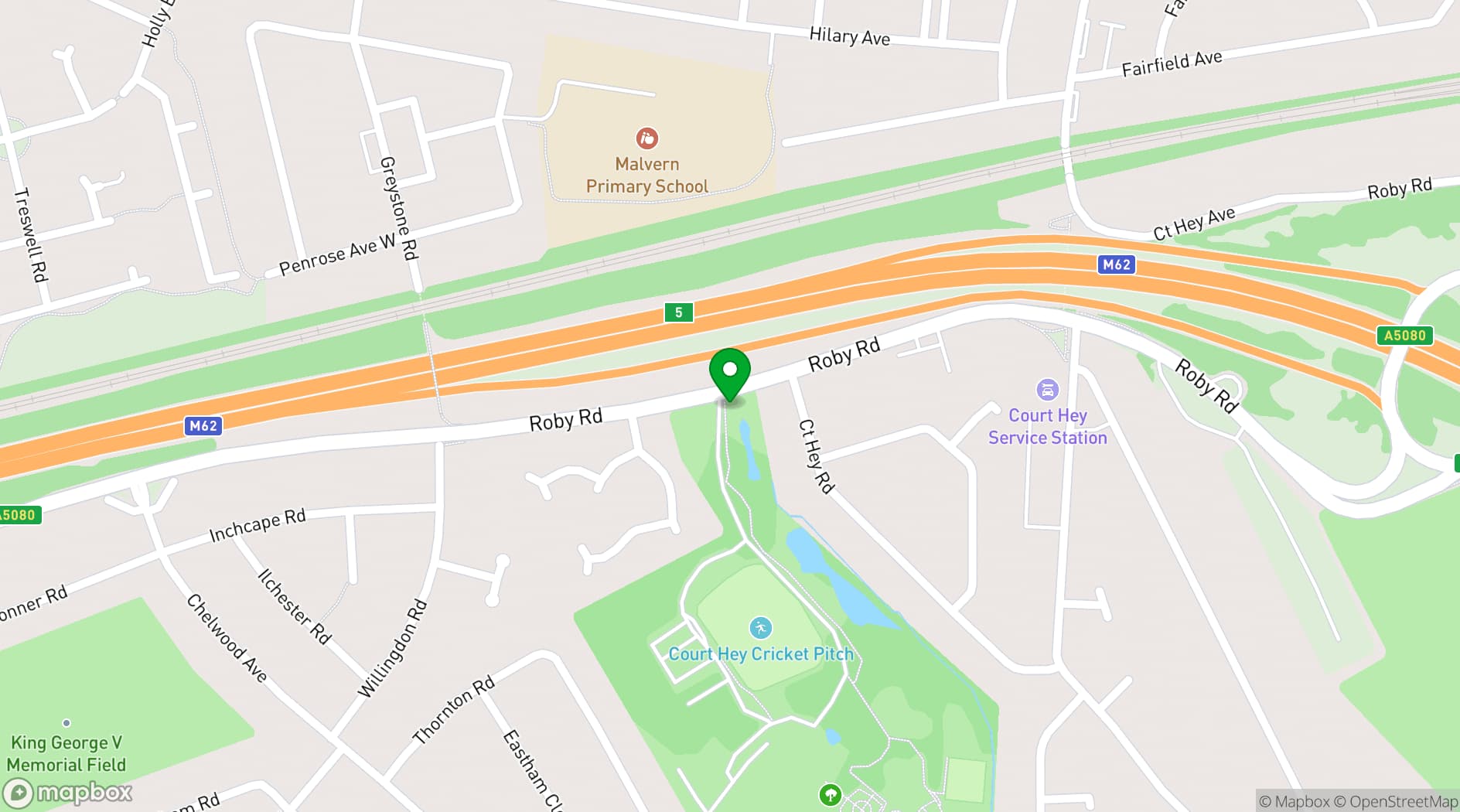 Map showing Court Hey Park Courtyard